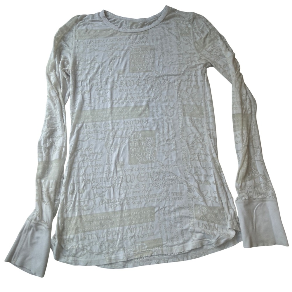 Lululemon Manifesto Long Sleeve Shirt Size 4 White Cream Yoga Top